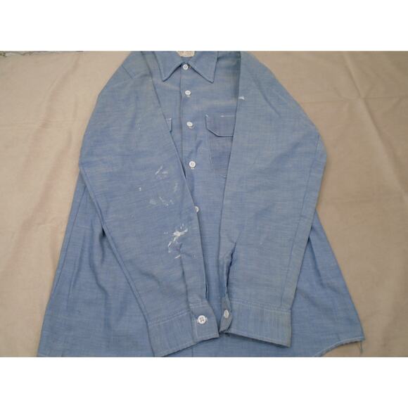 vintage KING KOLE work shirt CHAMBRAY lightweight denim L blue WESTERN cowboy - Picture 4 of 12